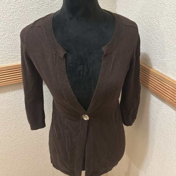 Banana Republic small brown button down cardigan - Picture 3 of 8
